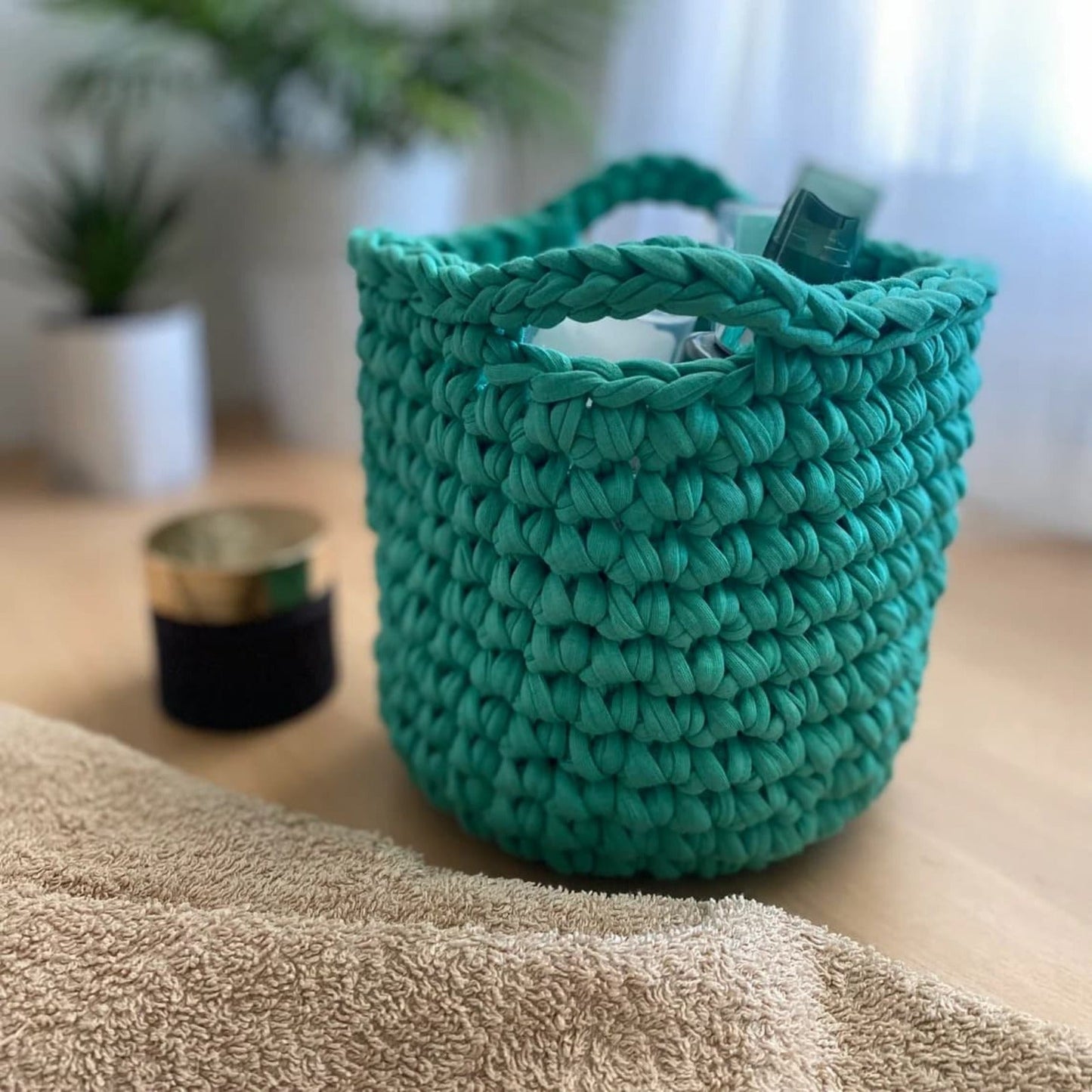 Small Decorative Baskets - Green Storage Bag - Looping Home