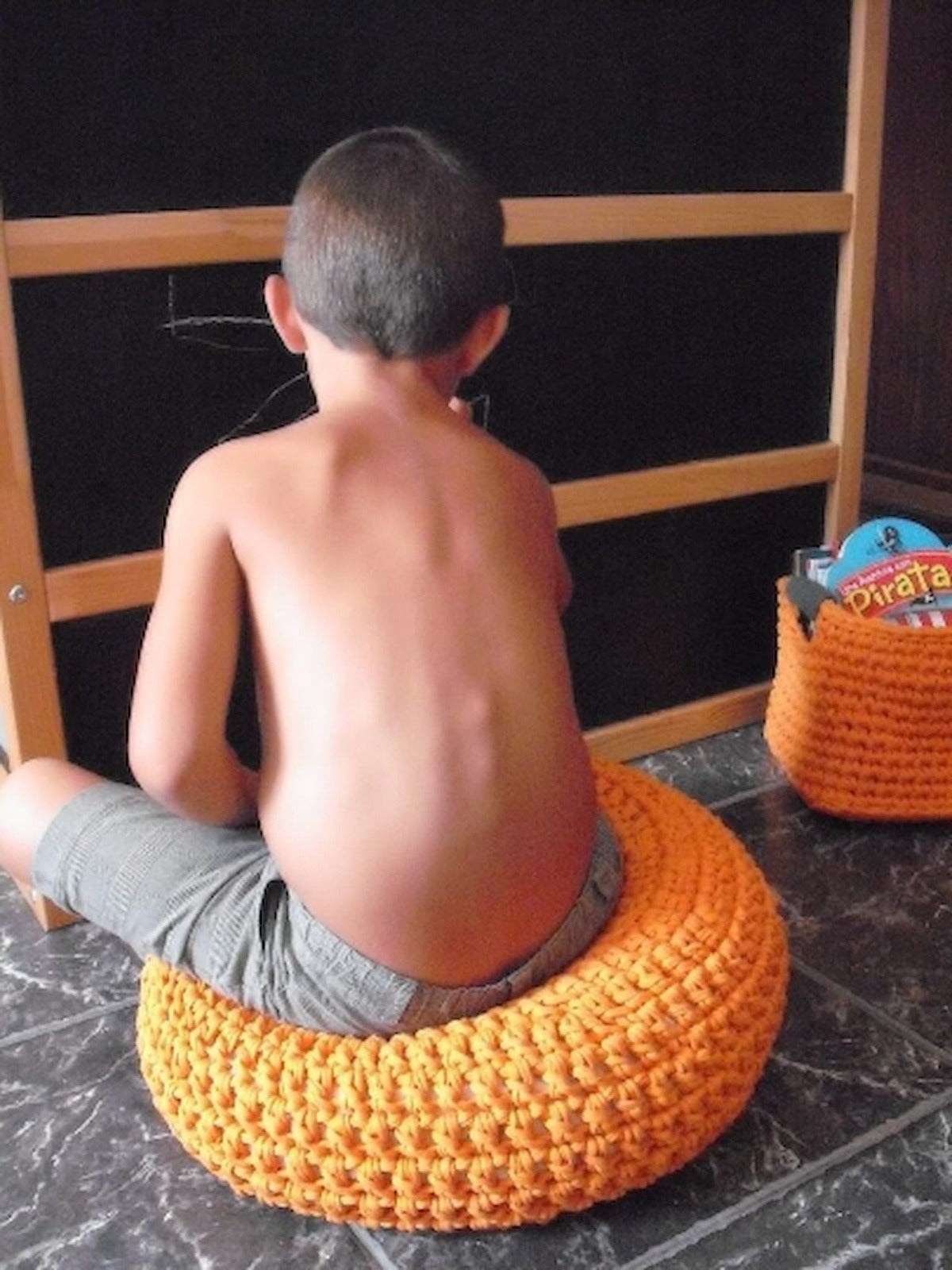 Soft Cotton Crochet Floor Cushion - Kids Room Decor - Looping Home