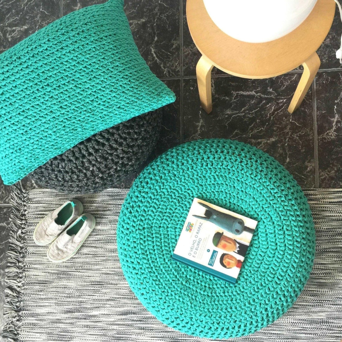 Soft Cotton Crochet Floor Cushion - Kids Room Decor - Looping Home