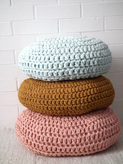 Soft Cotton Crochet Floor Cushion - Kids Room Decor - Looping Home