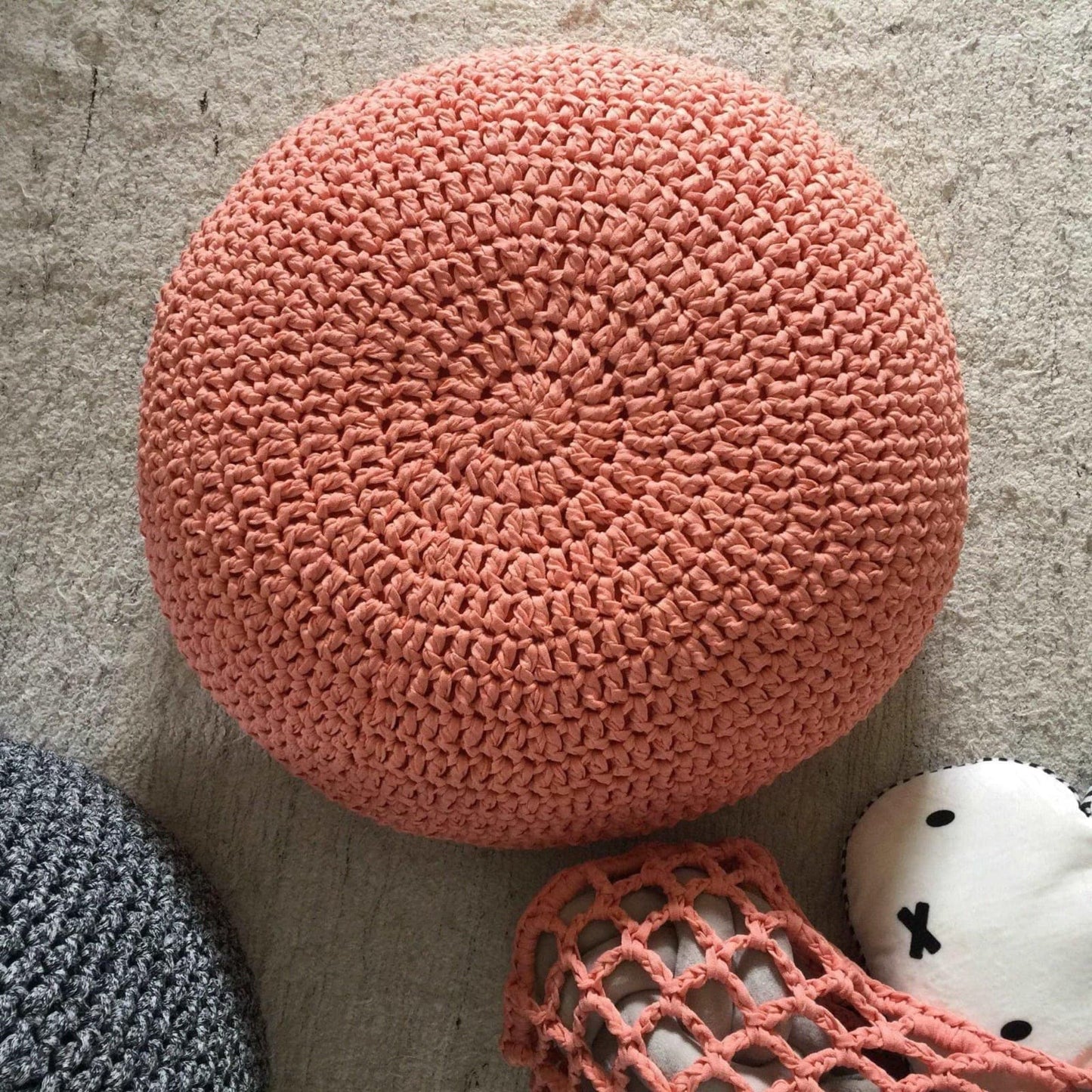 Soft Cotton Crochet Floor Cushion - Kids Room Decor - Looping Home