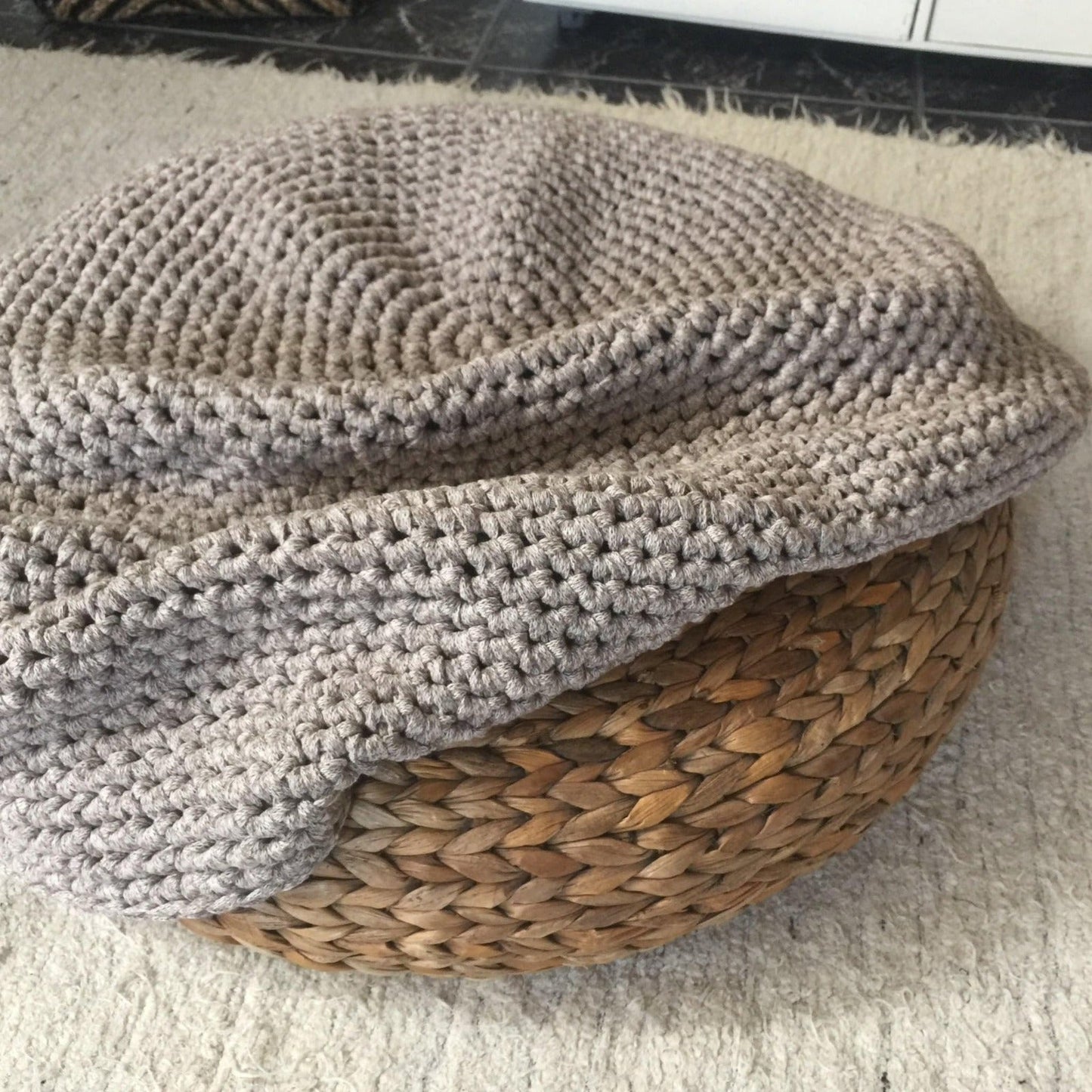 Sturdy Pouf Slipcover, Custom Made Pouf Cover - Looping Home