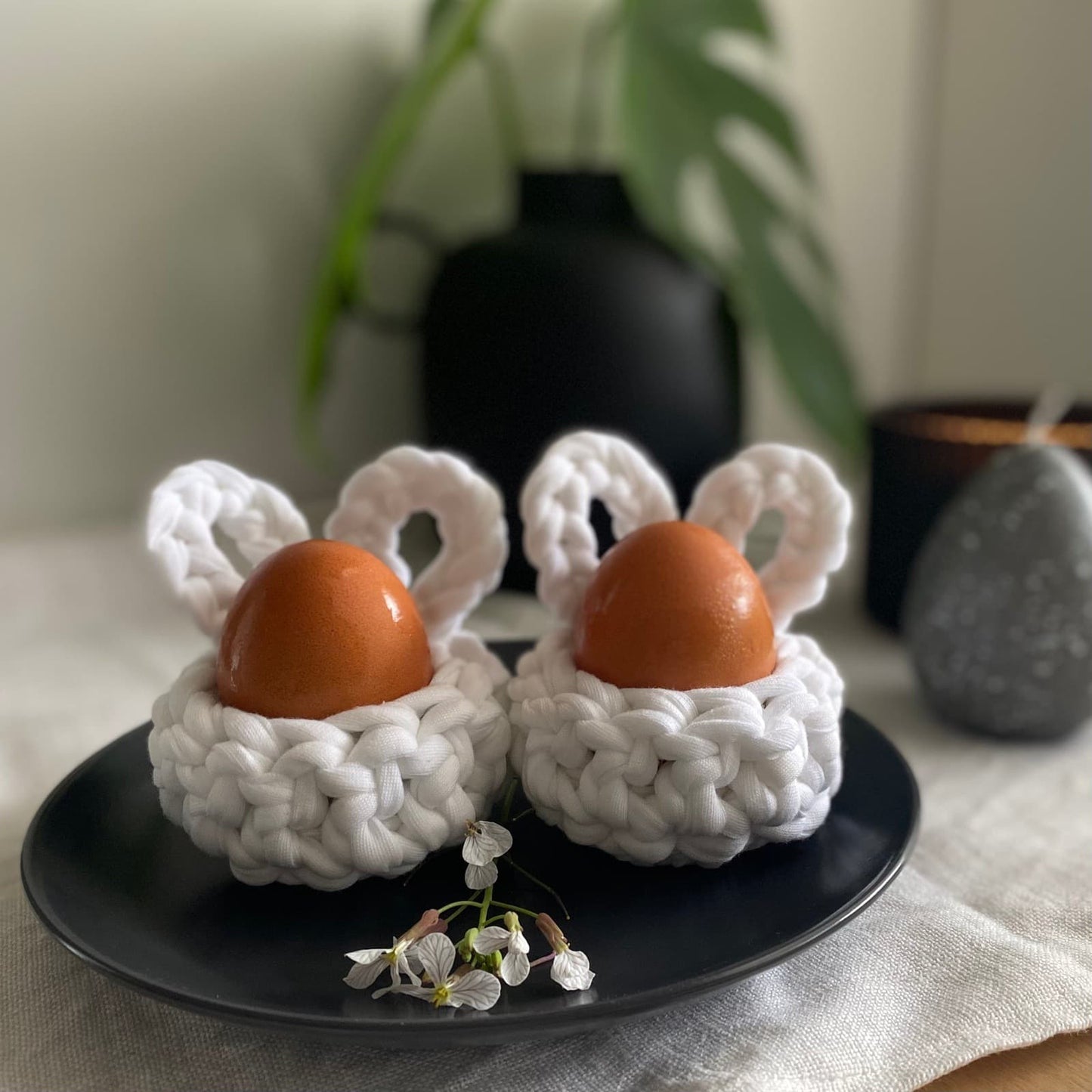 White Easter Bunny Egg Cups - Looping Home