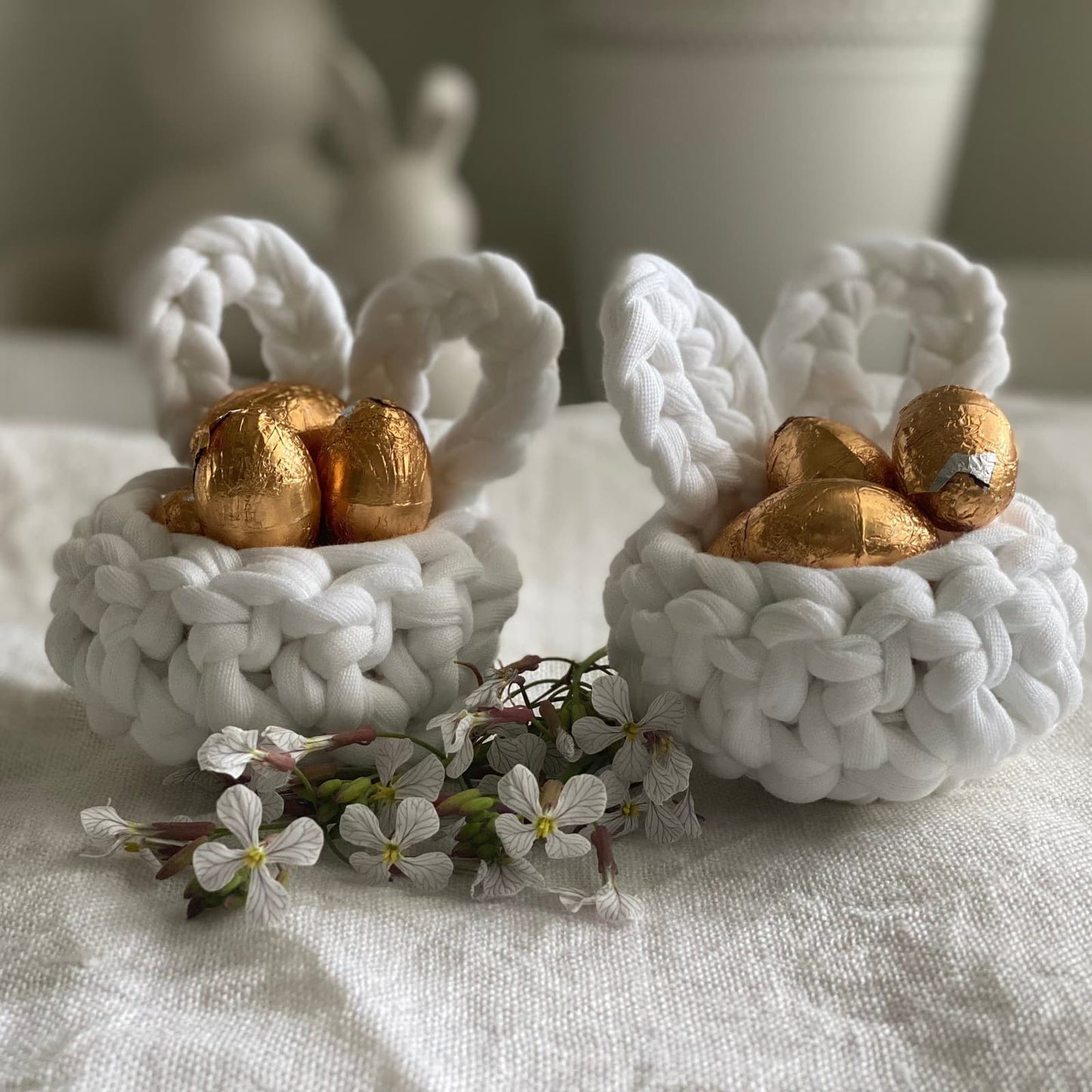 White Easter Bunny Egg Cups - Looping Home