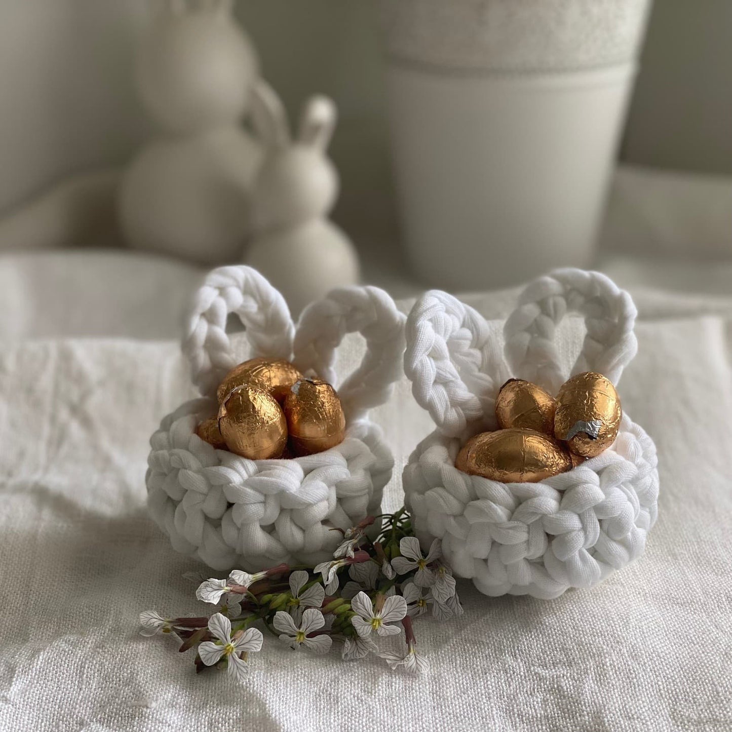 White Easter Bunny Egg Cups - Looping Home