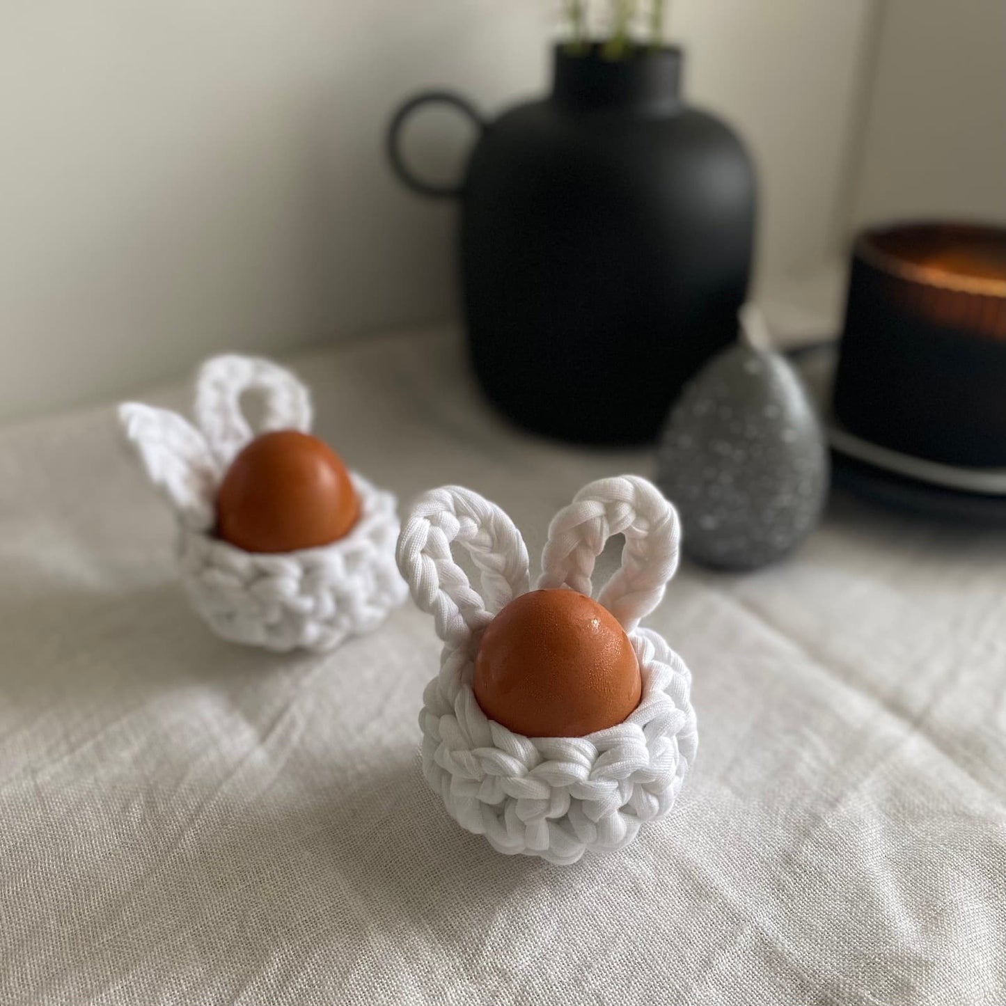 White Easter Bunny Egg Cups - Looping Home