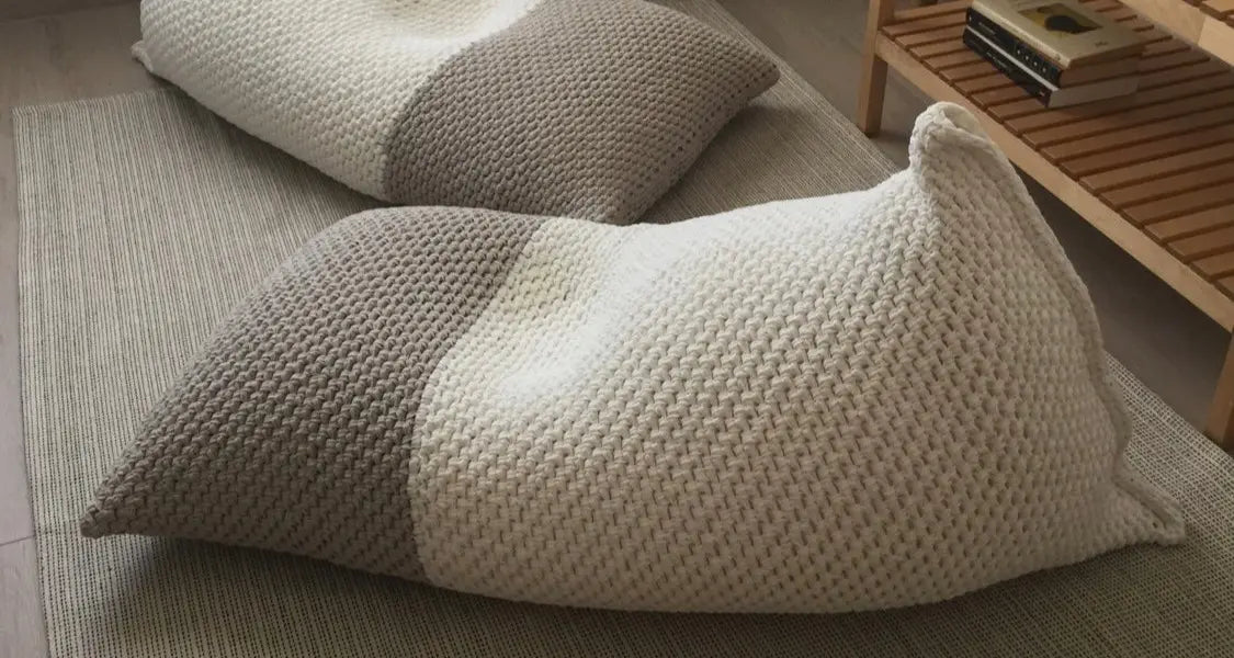 Modern Knitted Bean Bag Chair by Looping Home