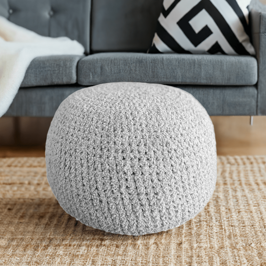 Boucle Knitted Pouffes | More Colors - Looping Home