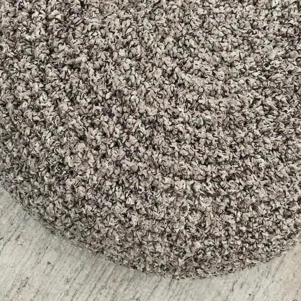 round boucle ottoman cover