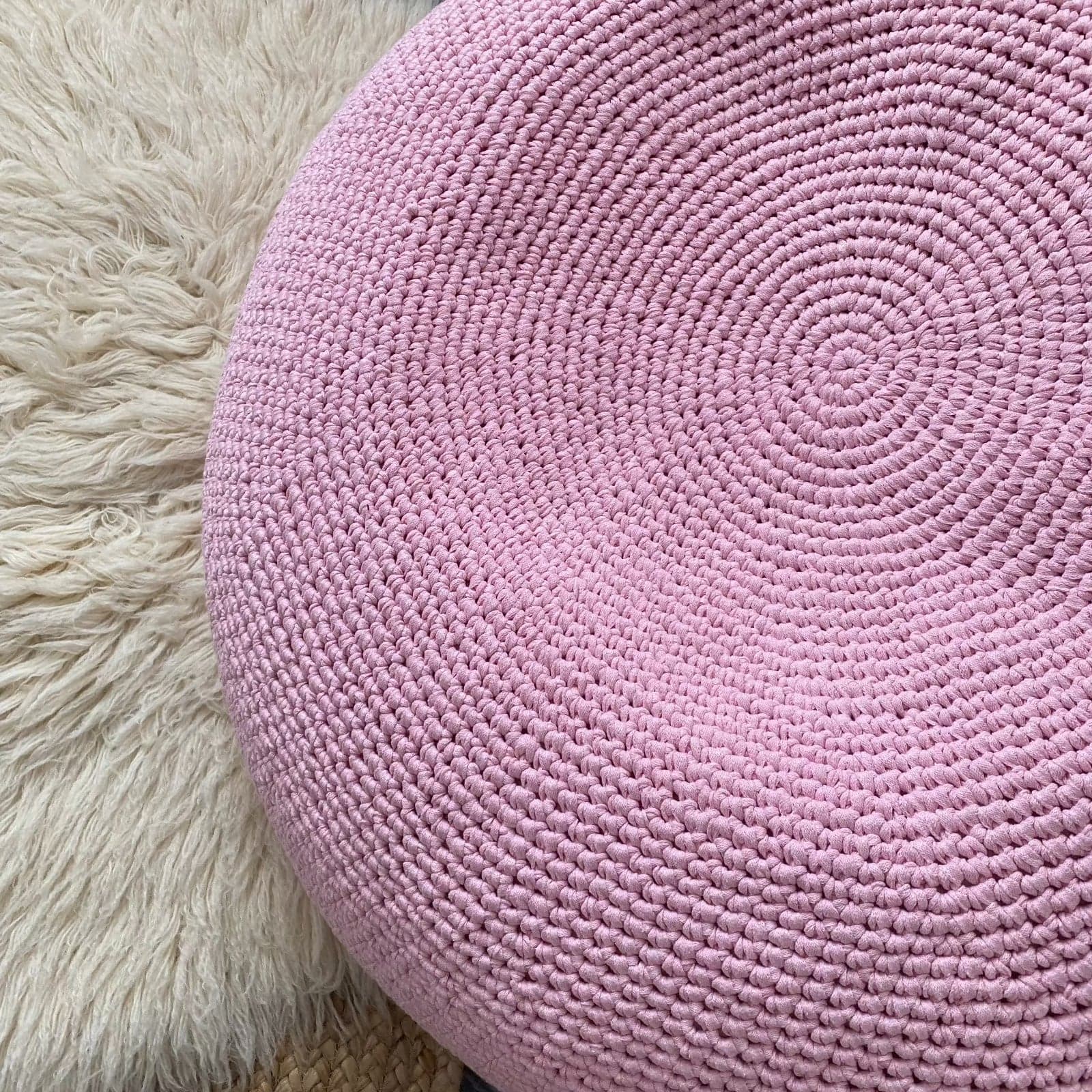 Extra Large Round Bean Bag Chair | Light Pink - Looping Home