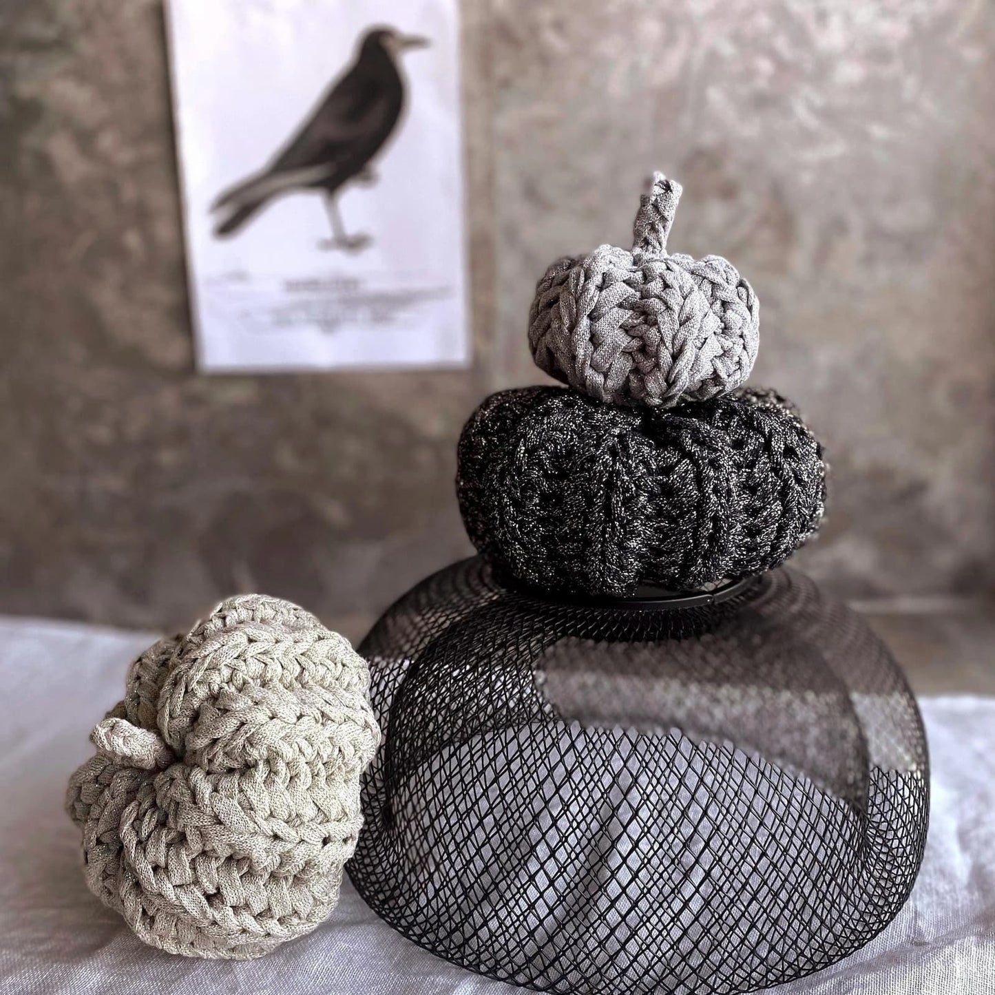 Knitted Sparkling Pumpkins - Thanksgiving Decor - Looping Home