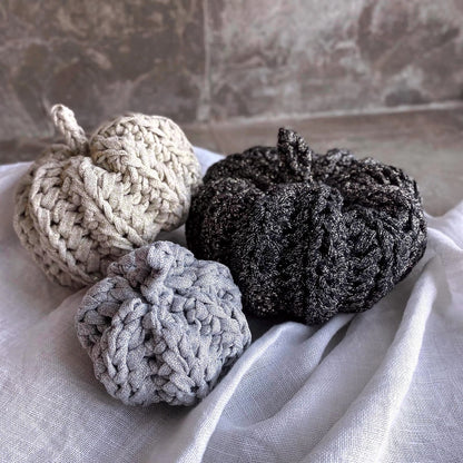 Knitted Sparkling Pumpkins - Thanksgiving Decor - Looping Home