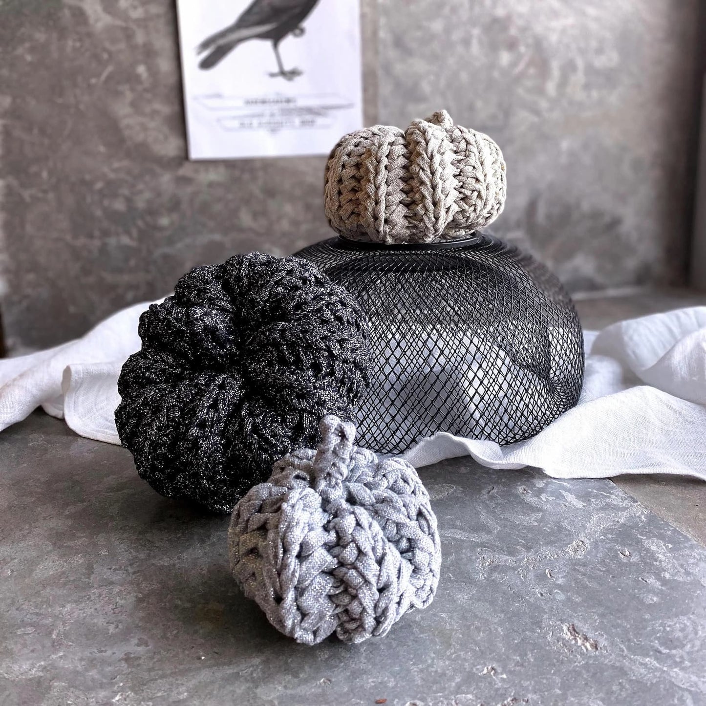 Knitted Sparkling Pumpkins - Thanksgiving Decor - Looping Home