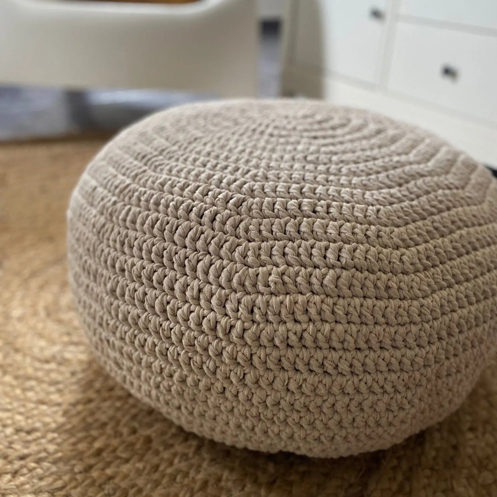 Round Ottoman Pouf Covers | More colors - Looping Home