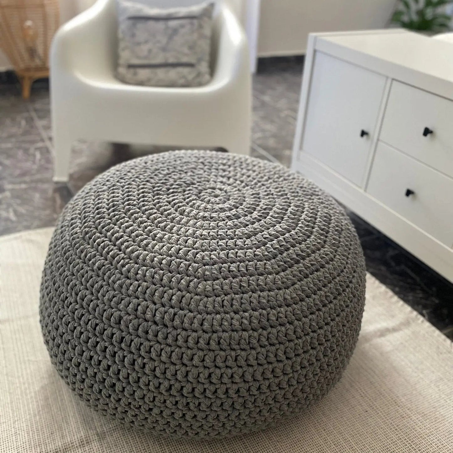 Round Ottoman Pouf Covers | More colors - Looping Home