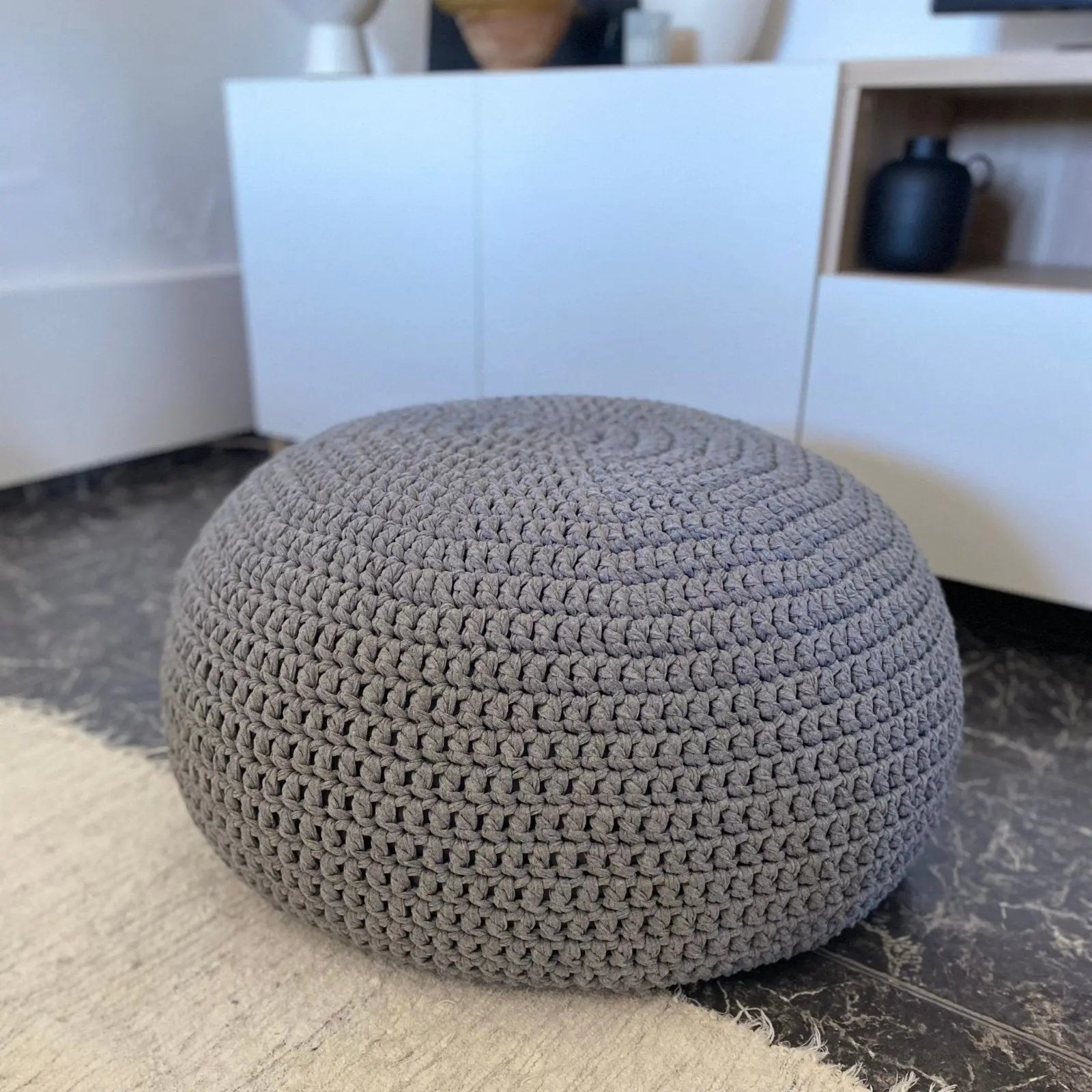 Round Ottoman Pouf Covers | More colors - Looping Home