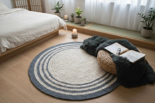 Shaggy Round Rug, Soft Floor Mat - Looping Home