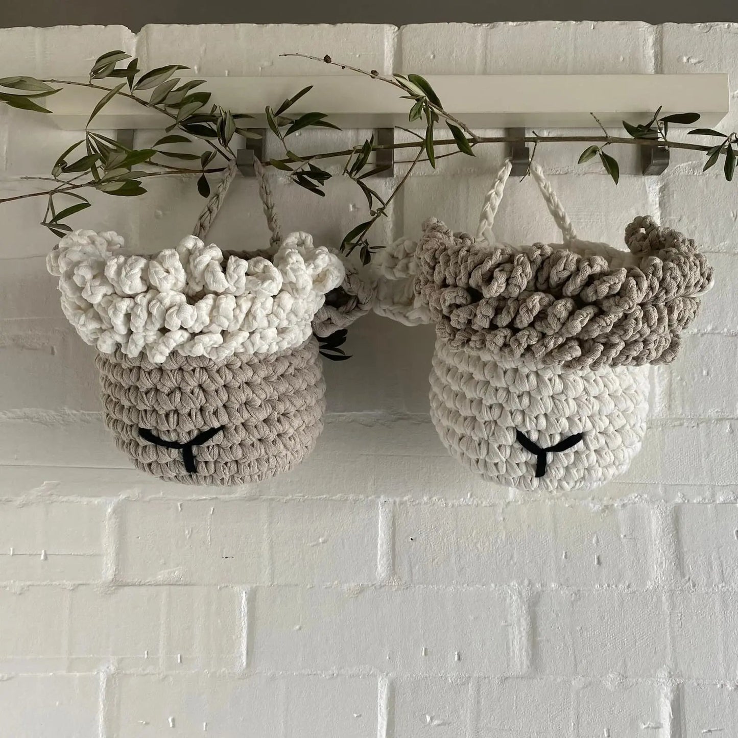 Sheep Crochet Storage Baskets - Looping Home