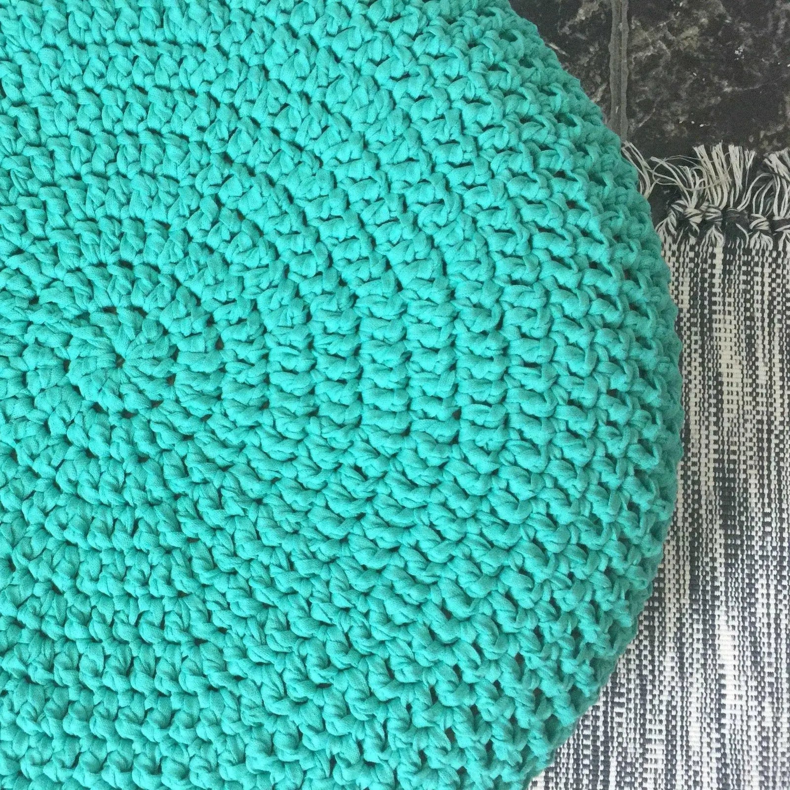 Soft Cotton Crochet Floor Cushion | Kids Room Decor - Looping Home