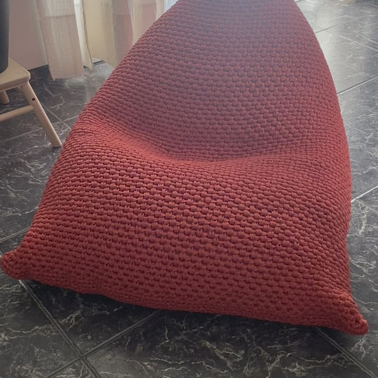 knitted bean bag lounger chair - looping home