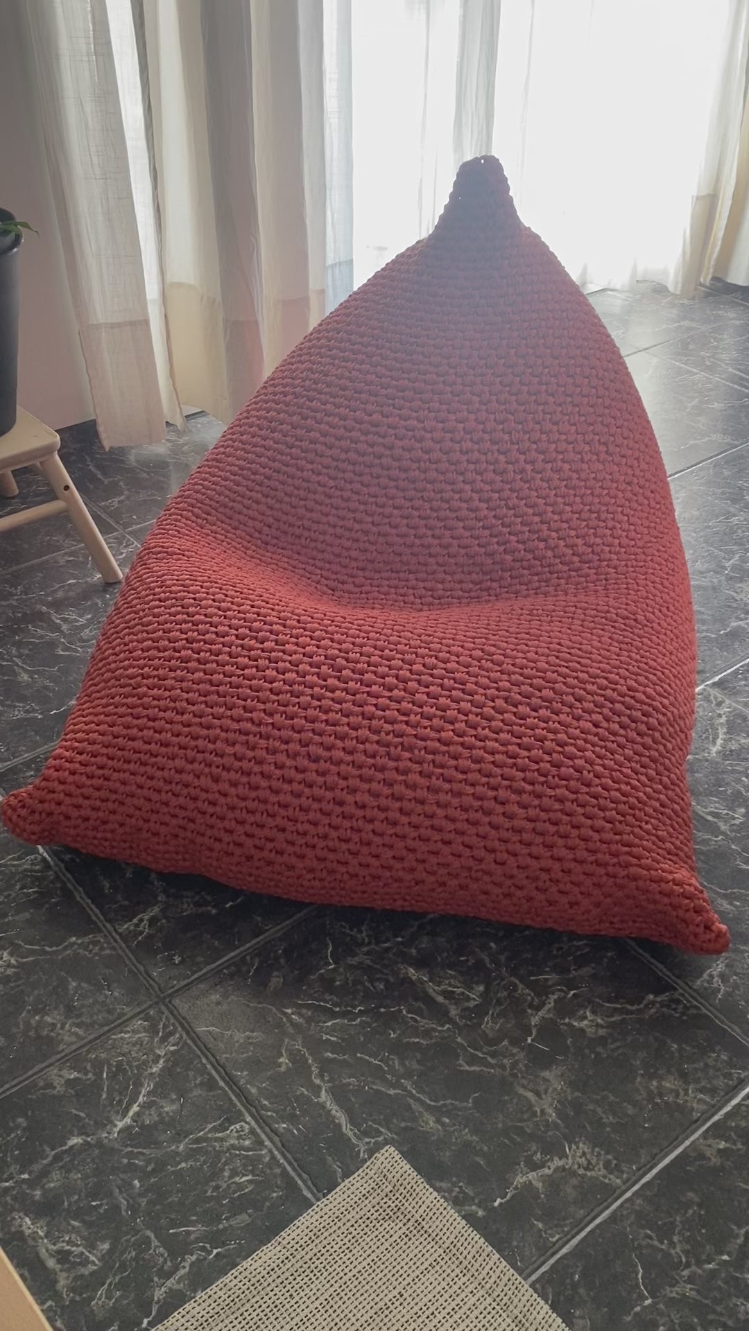 knitted bean bag lounger chair - looping home