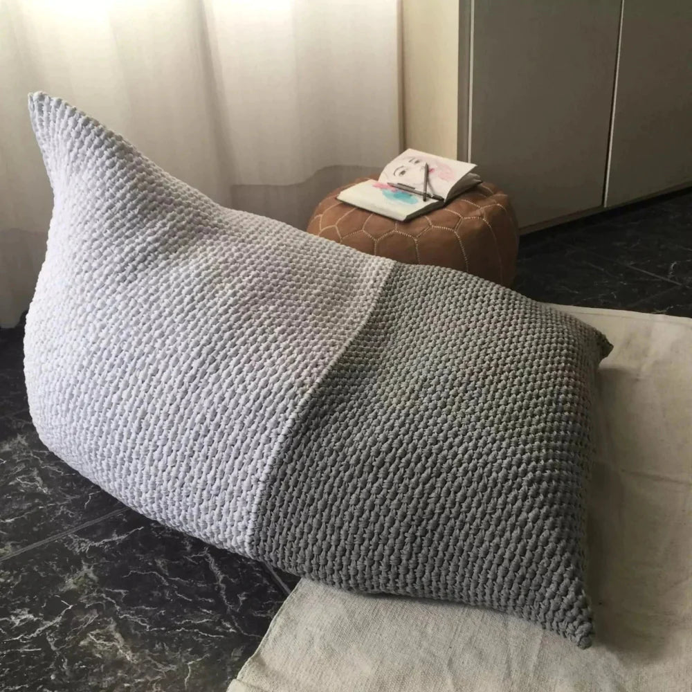 Adult Knitted Bean Bag Chair, Custom Bean Bag Lounger - Looping Home