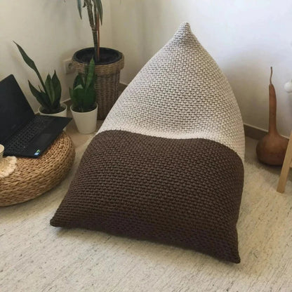 Adult Knitted Bean Bag Chair, Custom Bean Bag Lounger - Looping Home