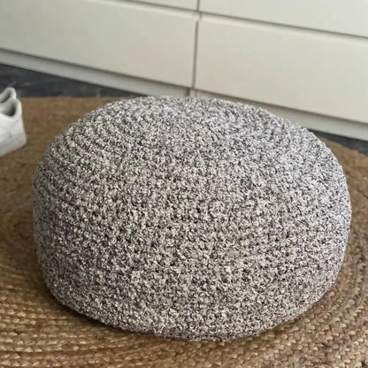 Boucle Ottoman Slipcovers, Round Pouf Stool Cover - Looping Home