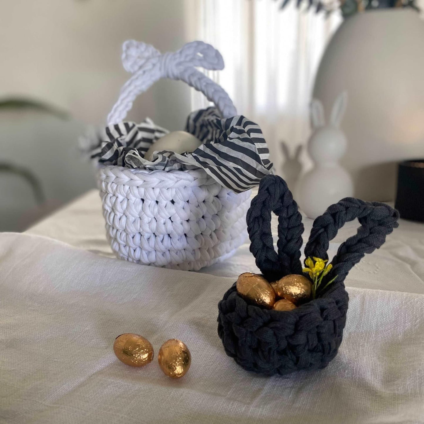 Crochet Easter Basket - Eggs Basket for Easter - Looping Home