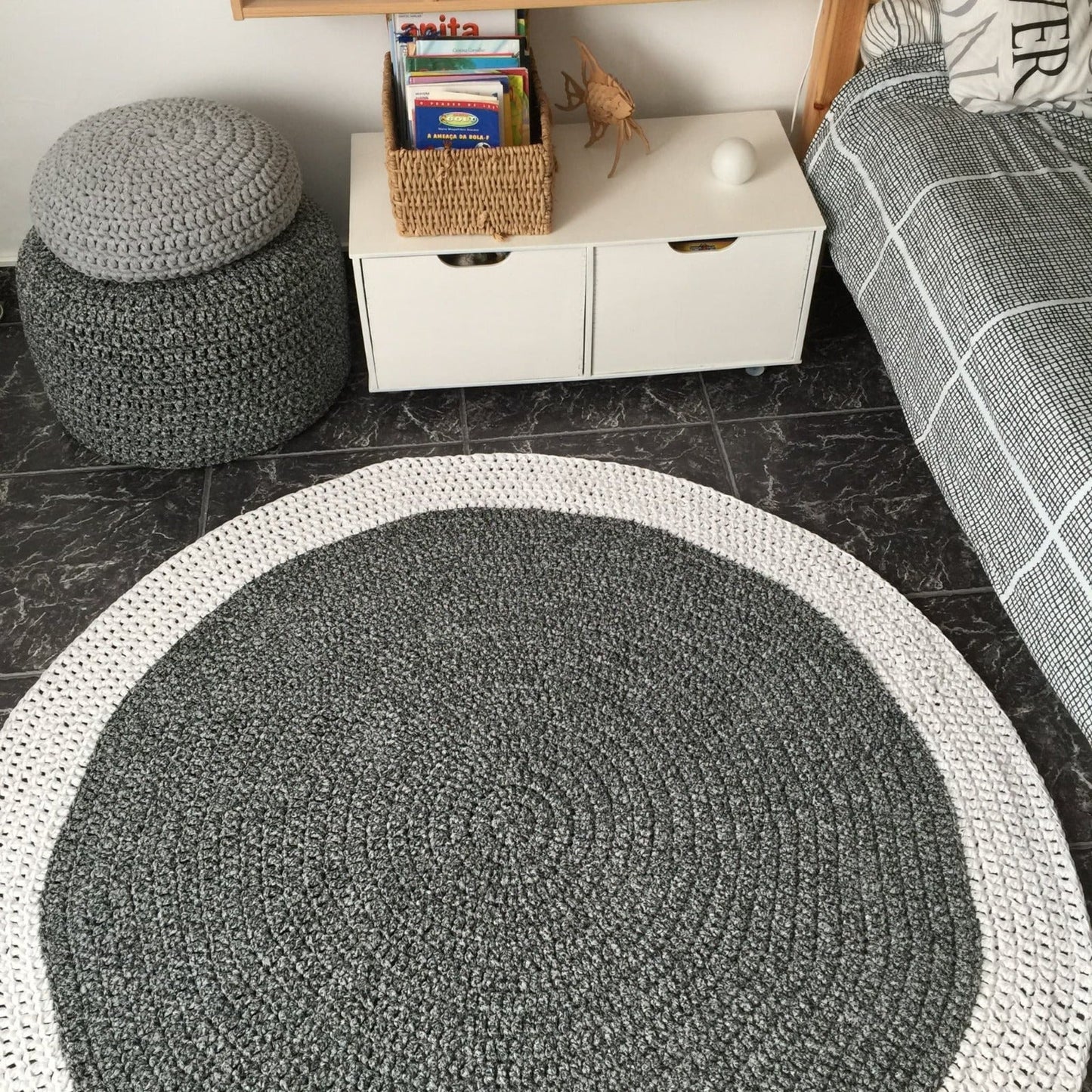 Crochet Round Rug, Soft Floor Mat - Looping Home