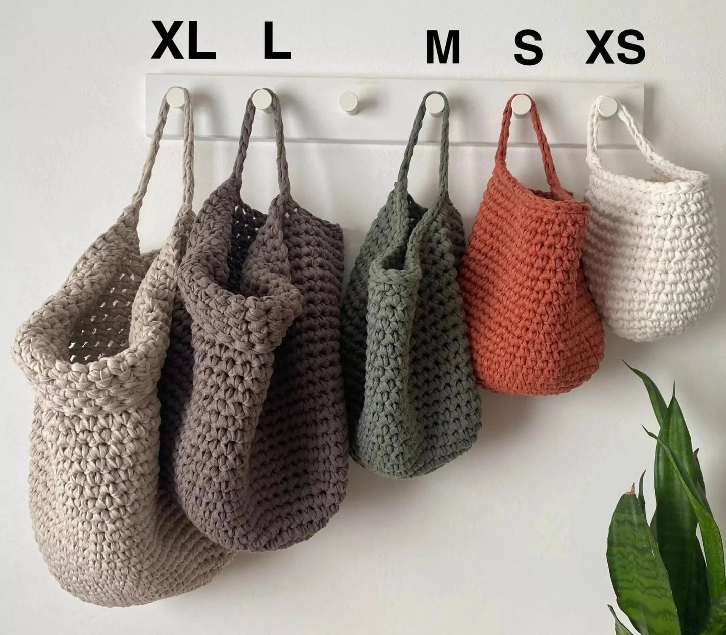 Crochet Storage Bags, Modern Hanging Baskets, Home Organizer - Looping Home