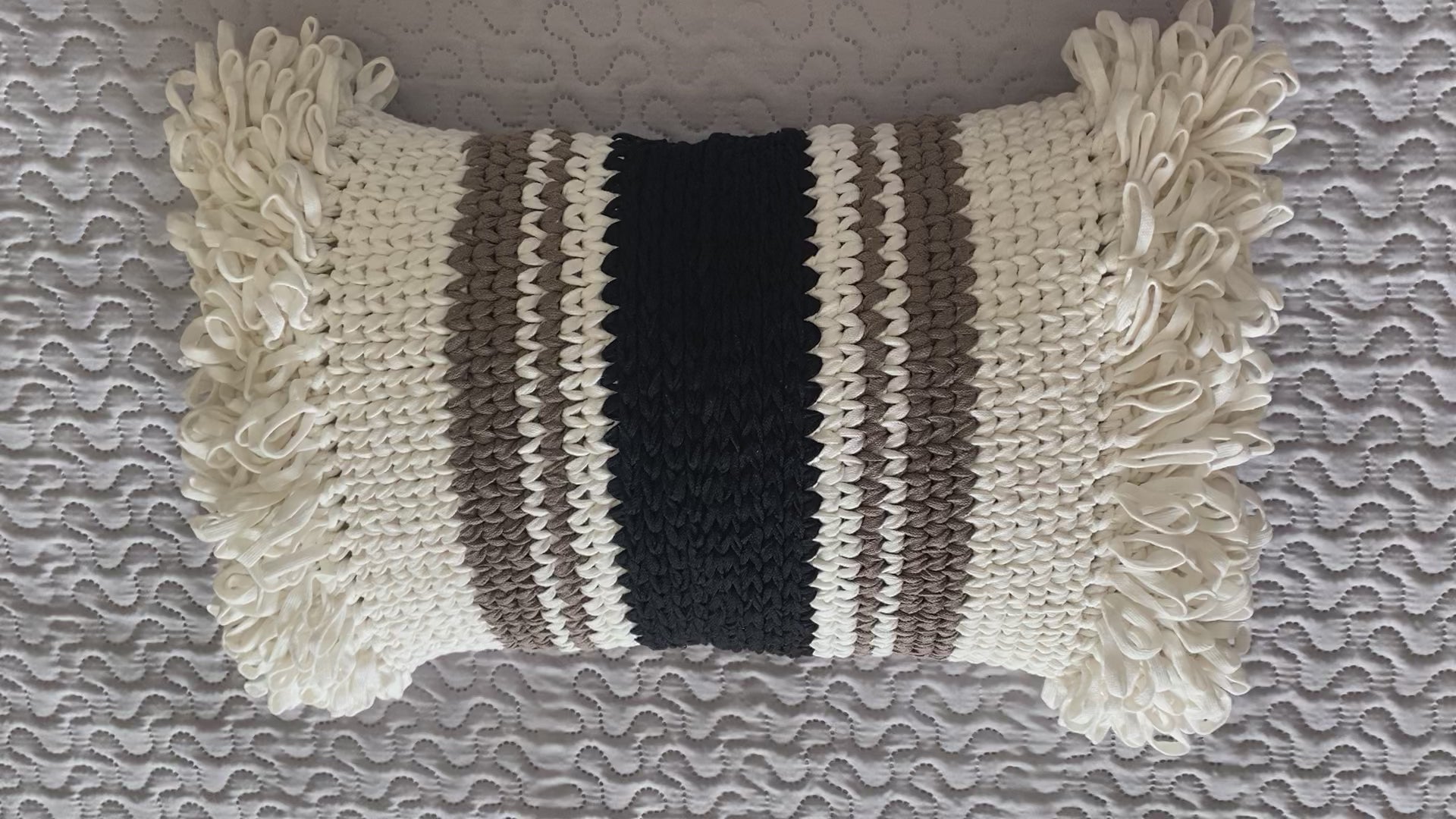 modern boho knitted pillowcase