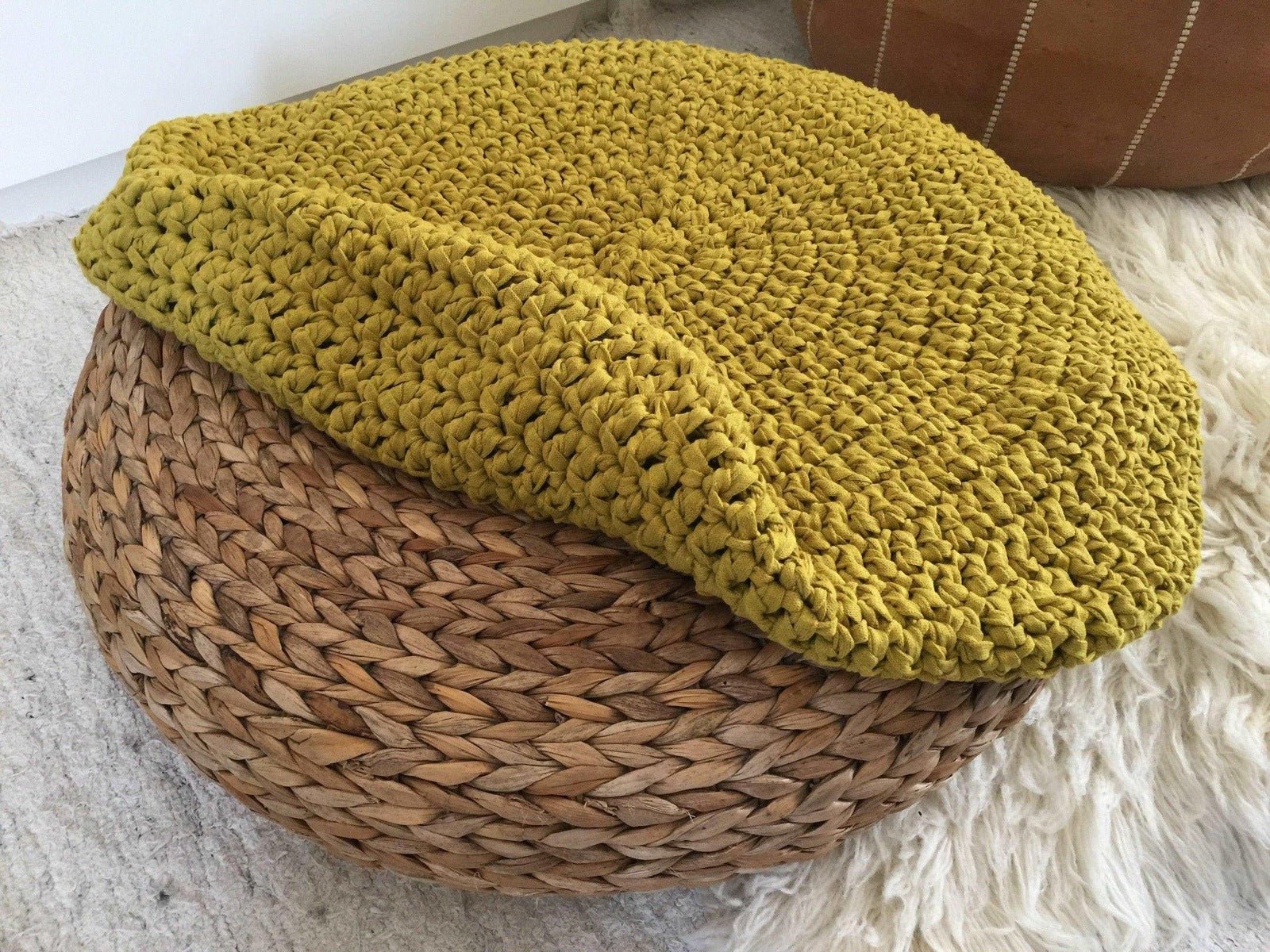 Ikea Alseda Pouf Cover, Knitted Pouf Cover - Looping Home