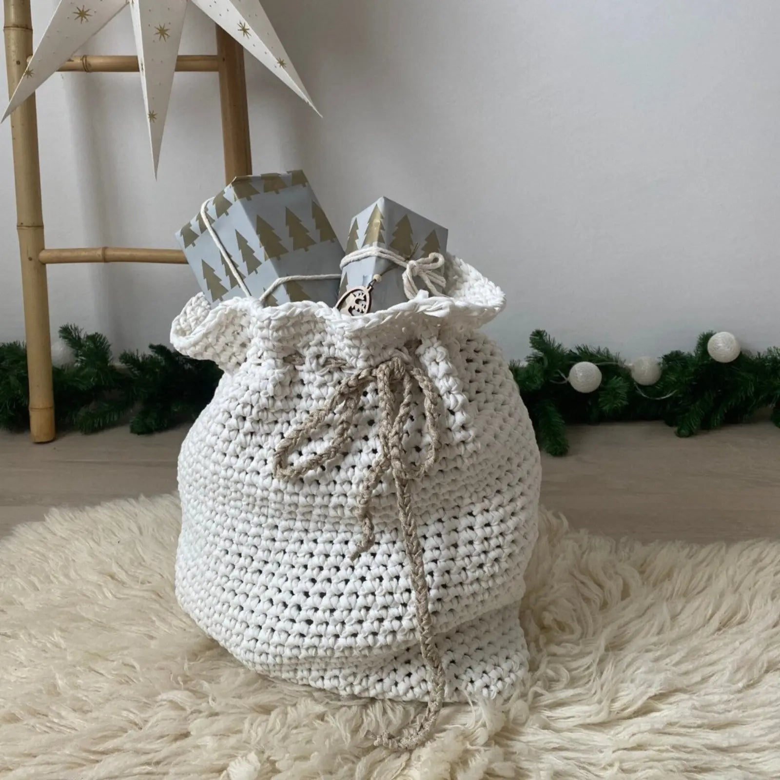 Knitted Christmas Bag - Christmas Home Decor - Looping Home