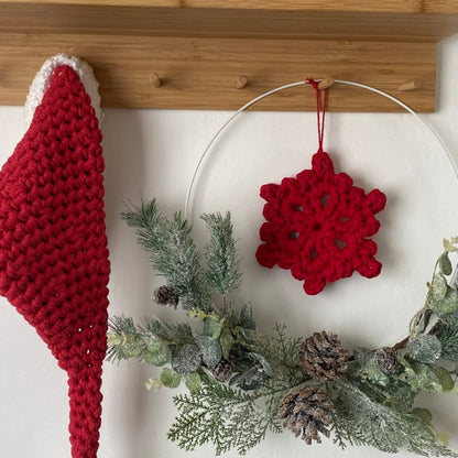 Large Crochet Snowflake Christmas Decorations Set - Looping Home