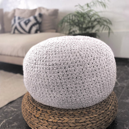 Pearly Boucle Knitted Pouffe - More Colors - Looping Home