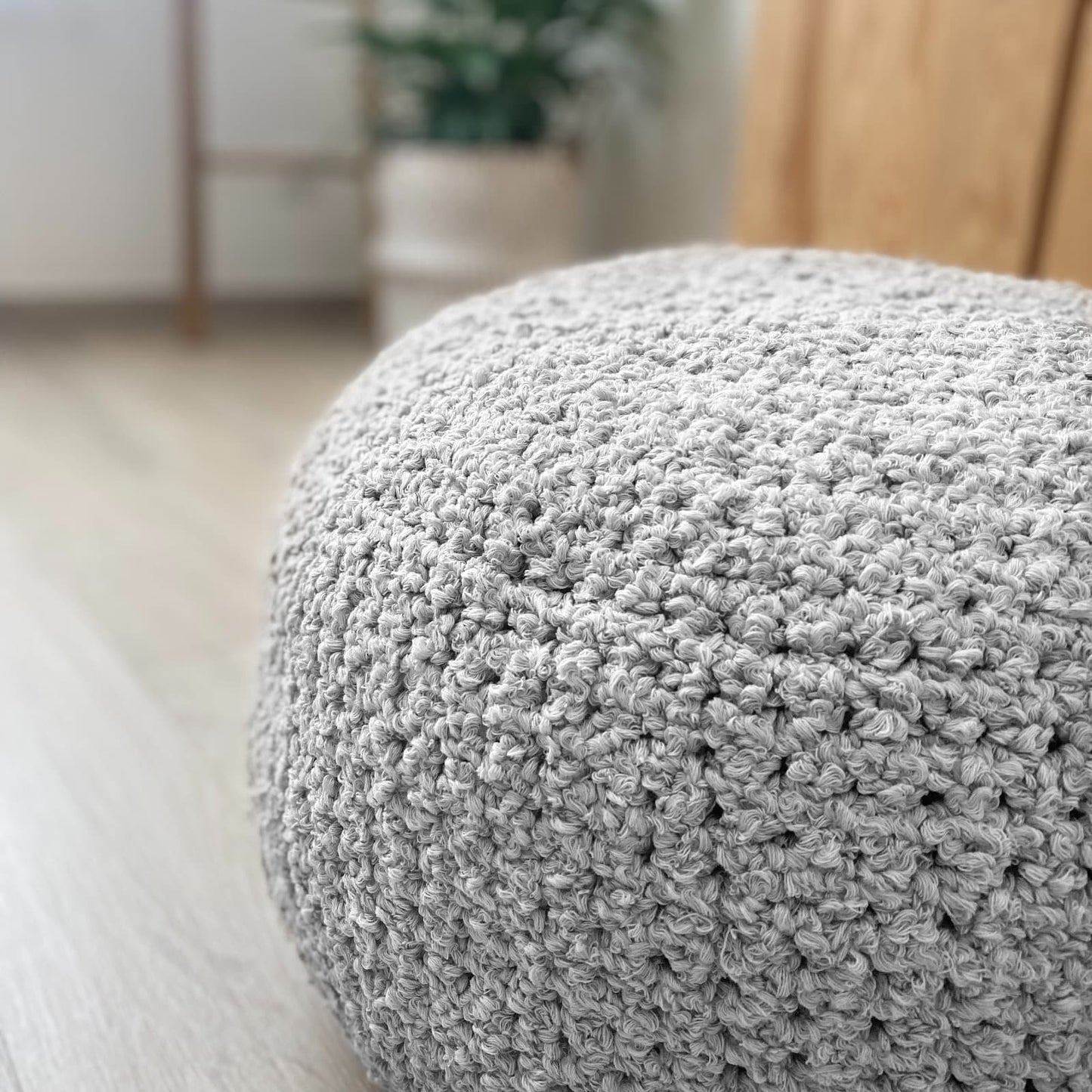 Pearly Boucle Knitted Pouffe - More Colors - Looping Home