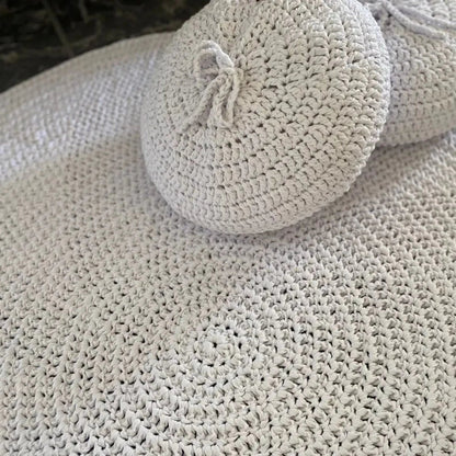 Round Crochet Rug | White - Looping Home