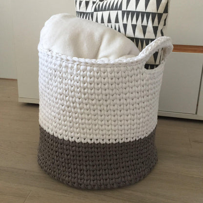 Round Storage Baskets, Modern Two Colors Baskets - Looping Home