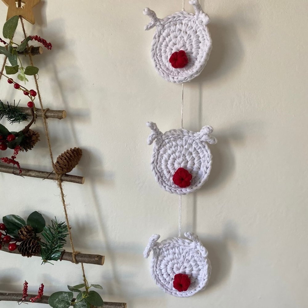 Rudolph Reindeer Christmas Ornaments Set of 4 - Looping Home