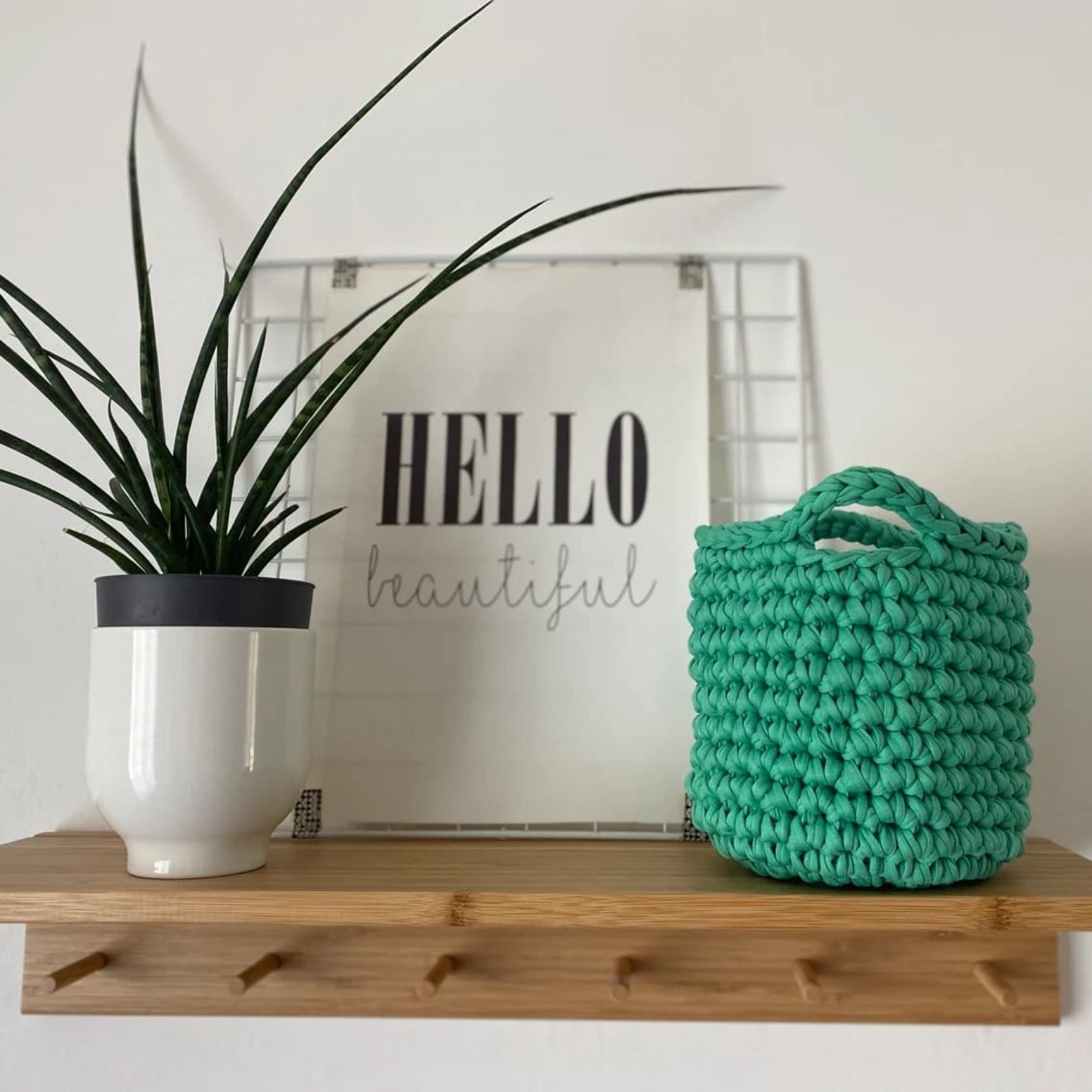 Small Decorative Baskets - Green Storage Bag - Looping Home