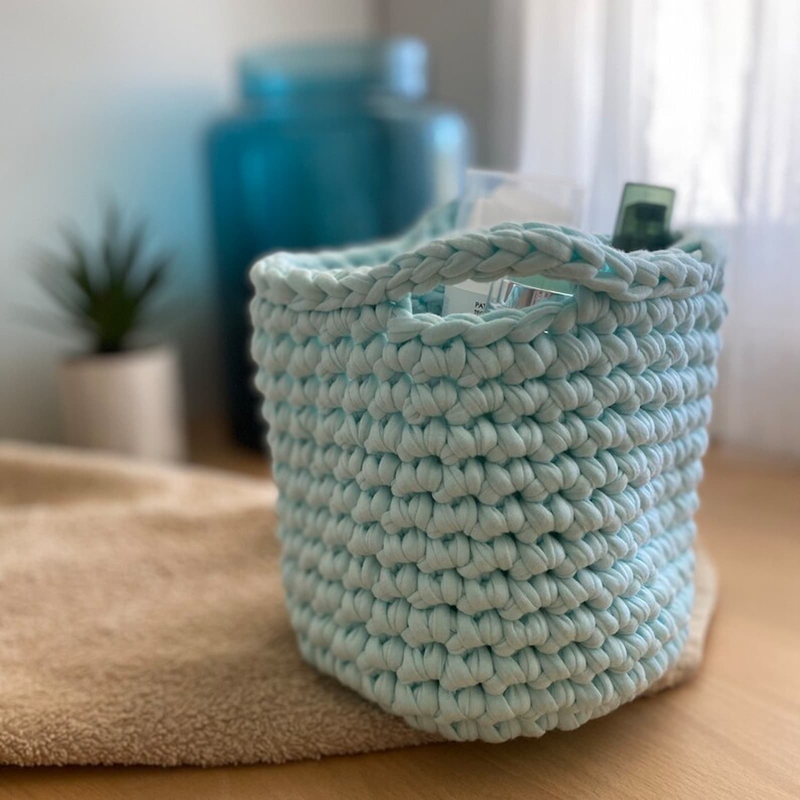 Small Decorative Baskets - Light Blue - Looping Home