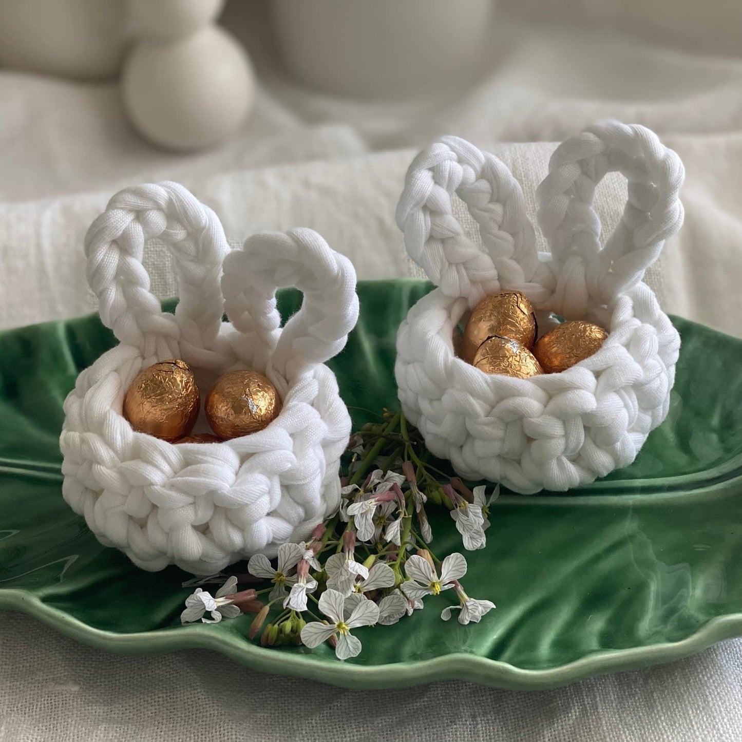 White Easter Bunny Egg Cups - Looping Home