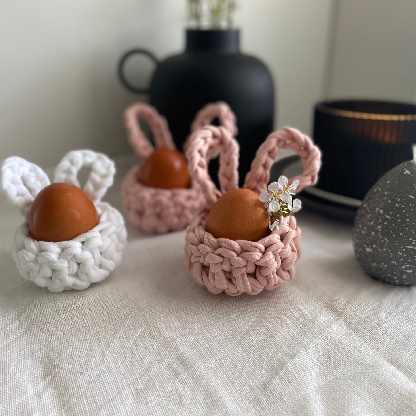White Easter Bunny Egg Cups - Looping Home